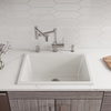 Alfi Brand 24" White Undermount / Drop In Fireclay Kitchen Sink AB2418UD-W